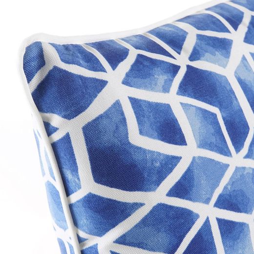 Fabric cushion in blue and white, 40 x 40 x 10 cm | Sea Side