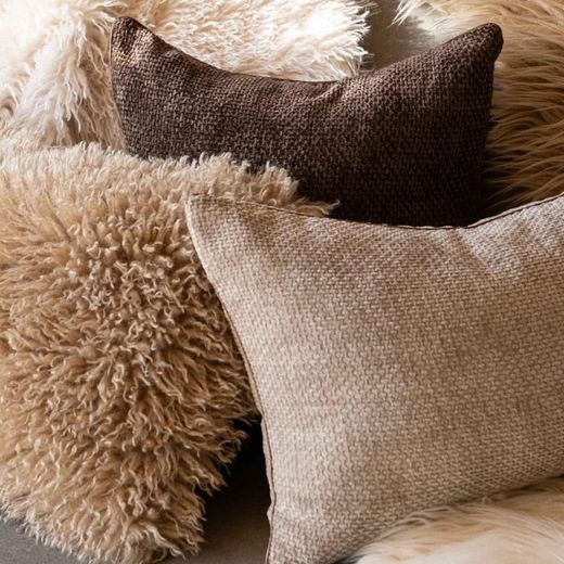 Coussin en tissu beige, 40 x 60 cm | mongol