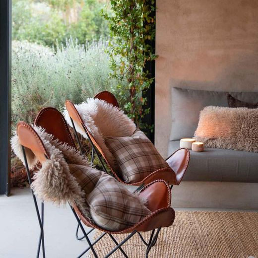 Coussin en tissu beige, 40 x 60 cm | mongol