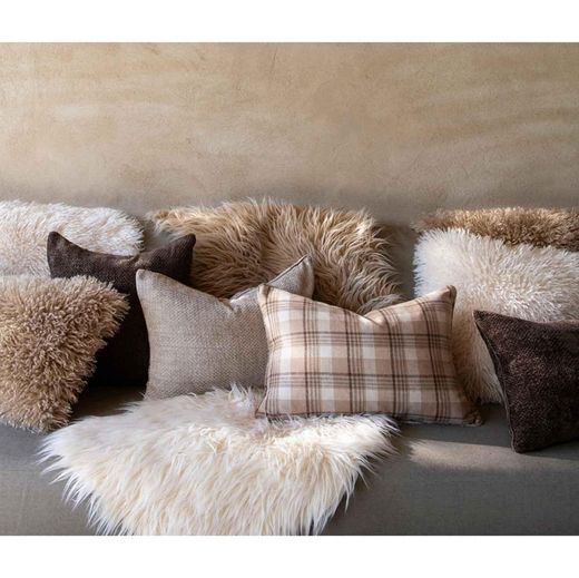 Coussin en tissu beige, 40 x 60 cm | mongol