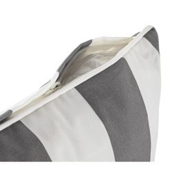 Gray and white fabric cushion, 40 x 40 x 10 cm | Stripes
