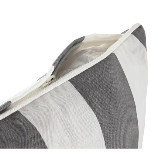 Gray and white fabric cushion, 40 x 40 x 10 cm | Stripes