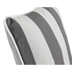 Gray and white fabric cushion, 40 x 40 x 10 cm | Stripes