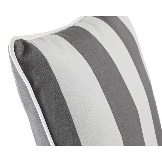 Gray and white fabric cushion, 40 x 40 x 10 cm | Stripes
