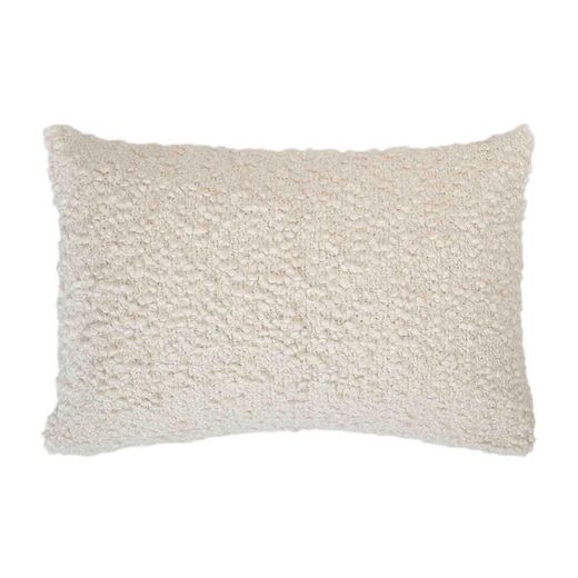 Cojín de tejido en marfil, 40 x 60 cm | Bouclé
