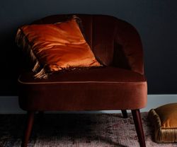 Cojín de terciopelo con flecos ámbar, 45 x 45 cm