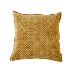 Coussin en velours moutarde, 45 x 45 x 10 cm | gloire