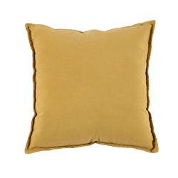Coussin en velours moutarde, 45 x 45 x 10 cm | tournesol
