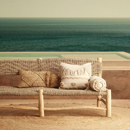 Jute Cushion Amely Beige, 90x28x9cm