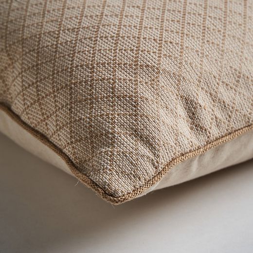 Beige jute cushion, 44 x 10 x 44 cm | Kellier