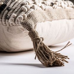 Almofada de juta Mayla Beige, 45x8x45cm