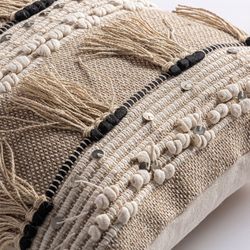 Almofada de juta Mayla Beige, 45x8x45cm
