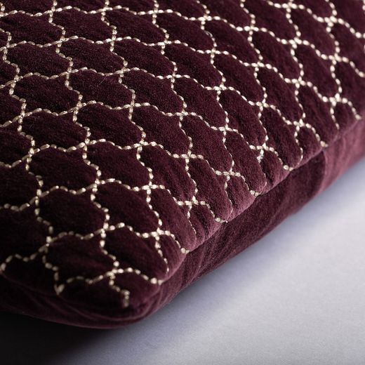 LIS Cushion in Brown Velvet, 45x10x45 cm.