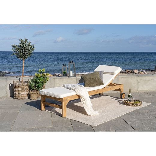 Cotton hammock cushion in white, 200 x 62 x 6 cm | Andorra