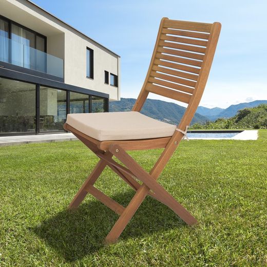 Cojín de Exterior Para Silla Desenfundable Gandía Crema, 38x38x4,5 cm