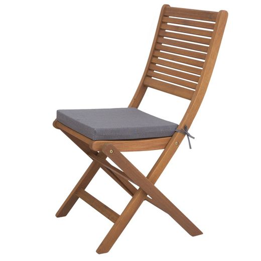 Cojín de Exterior Para Silla Desenfundable Gandía Gris, 38x38x4,5 cm
