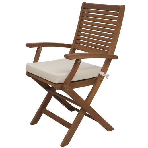 Cojín de Exterior Para Silla Desenfundable Hampton Cuadrado 40x40x5 Beige cm
