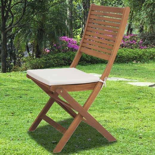 Cojín de Exterior Para Silla Desenfundable Javea Blanco, 38x38x6 cm