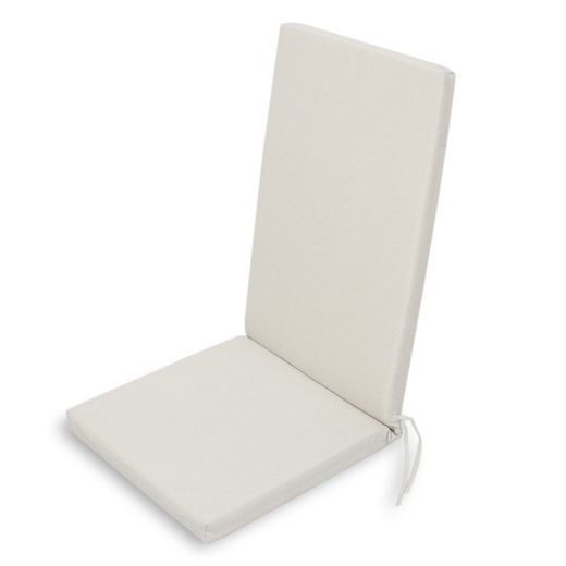 Cojín de Exterior Para Silla Desenfundable Con Respaldo Javea Blanco, 115x45x5 cm