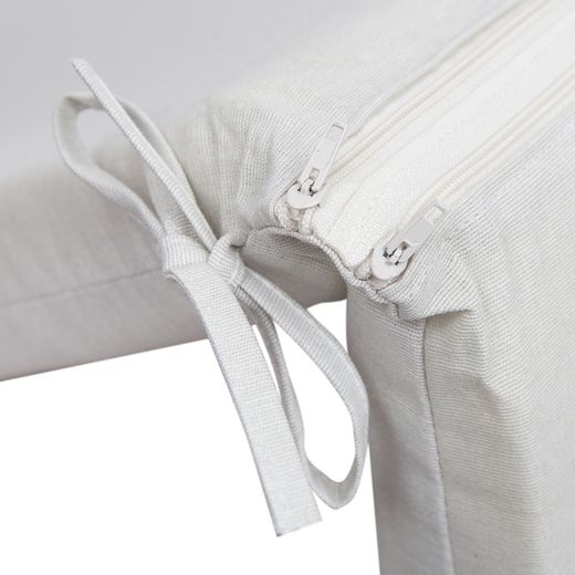 Cojín de Exterior Para Silla Desenfundable Con Respaldo Javea Blanco, 115x45x5 cm