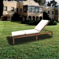 Cojín de Exterior Para Tumbona Desenfundable Javea Blanco, 185x55x6 cm