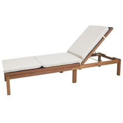 Cojín de Exterior Para Tumbona Desenfundable Javea Blanco, 185x55x6 cm