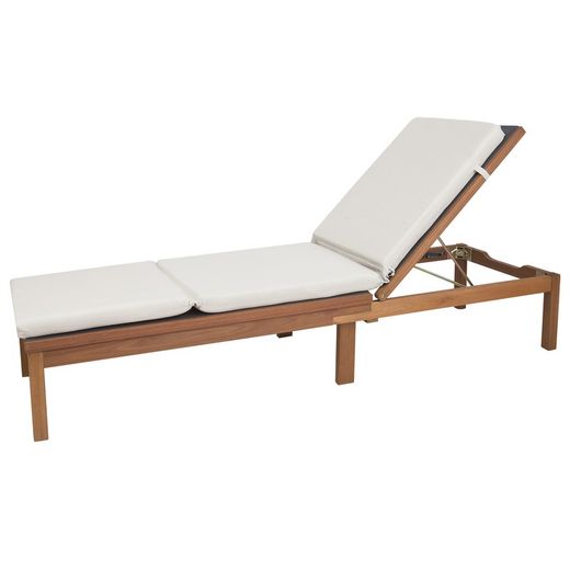Cojín de Exterior Para Tumbona Desenfundable Javea Blanco, 185x55x6 cm