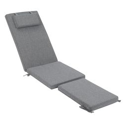 Danao sun lounger cushion in dark gray olefin fabric, 50 x 50 - 55 - 80 x 5 cm | Mooma Comfort