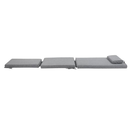 Danao sun lounger cushion in dark gray olefin fabric, 50 x 50 - 55 - 80 x 5 cm | Mooma Comfort