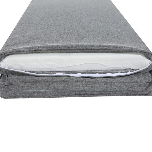 Danao sun lounger cushion in dark gray olefin fabric, 50 x 50 - 55 - 80 x 5 cm | Mooma Comfort