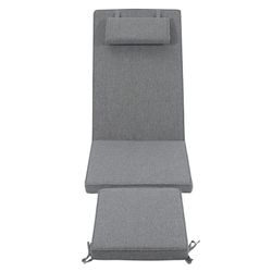Danao sun lounger cushion in dark gray olefin fabric, 50 x 50 - 55 - 80 x 5 cm | Mooma Comfort