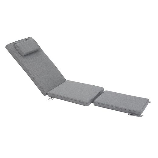 Danao sun lounger cushion in dark gray olefin fabric, 50 x 50 - 55 - 80 x 5 cm | Mooma Comfort