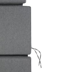 Danao sun lounger cushion in dark gray olefin fabric, 50 x 50 - 55 - 80 x 5 cm | Mooma Comfort