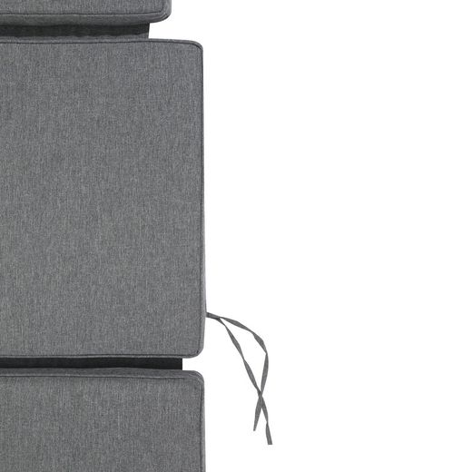 Danao sun lounger cushion in dark gray olefin fabric, 50 x 50 - 55 - 80 x 5 cm | Mooma Comfort