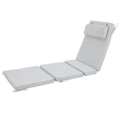 Coussin pour transat Mati en tissu oléfine gris clair, 50 x 50 - 40 - 20 - 70 x 5 cm | Mooma Confort