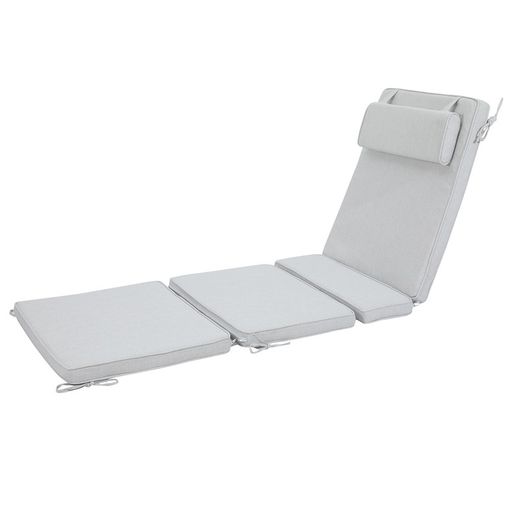 Coussin pour transat Mati en tissu oléfine gris clair, 50 x 50 - 40 - 20 - 70 x 5 cm | Mooma Confort