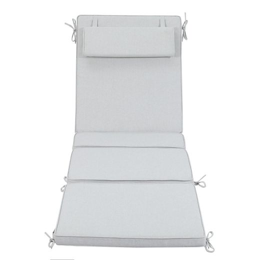 Coussin pour transat Mati en tissu oléfine gris clair, 50 x 50 - 40 - 20 - 70 x 5 cm | Mooma Confort