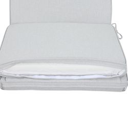 Coussin pour transat Mati en tissu oléfine gris clair, 50 x 50 - 40 - 20 - 70 x 5 cm | Mooma Confort
