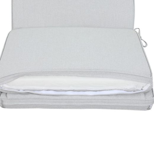Coussin pour transat Mati en tissu oléfine gris clair, 50 x 50 - 40 - 20 - 70 x 5 cm | Mooma Confort
