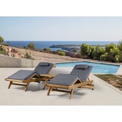 Coussin pour transat Mati en tissu oléfine gris foncé, 50 x 51 - 40 - 20 - 70 x 5 cm | Mooma Confort