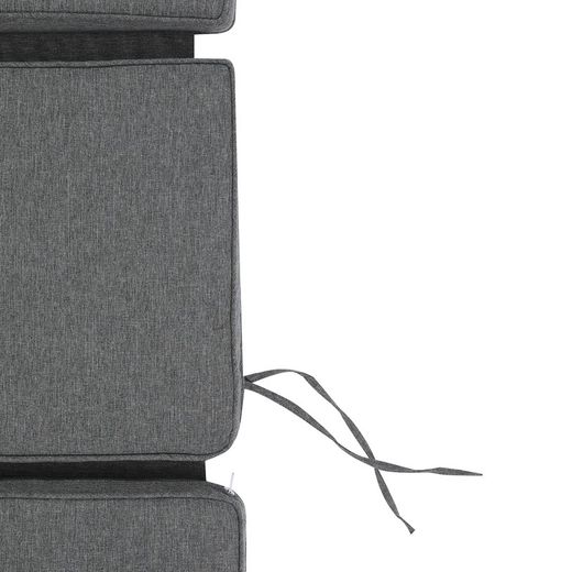 Coussin pour transat Mati en tissu oléfine gris foncé, 50 x 51 - 40 - 20 - 70 x 5 cm | Mooma Confort