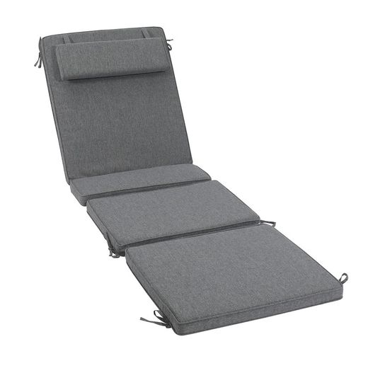 Coussin pour transat Mati en tissu oléfine gris foncé, 50 x 51 - 40 - 20 - 70 x 5 cm | Mooma Confort