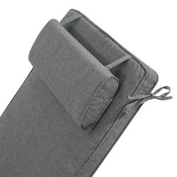 Coussin pour transat Mati en tissu oléfine gris foncé, 50 x 51 - 40 - 20 - 70 x 5 cm | Mooma Confort