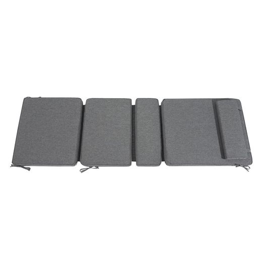 Coussin pour transat Mati en tissu oléfine gris foncé, 50 x 51 - 40 - 20 - 70 x 5 cm | Mooma Confort