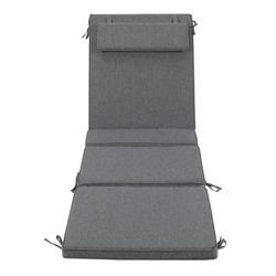 Coussin pour transat Mati en tissu oléfine gris foncé, 50 x 51 - 40 - 20 - 70 x 5 cm | Mooma Confort