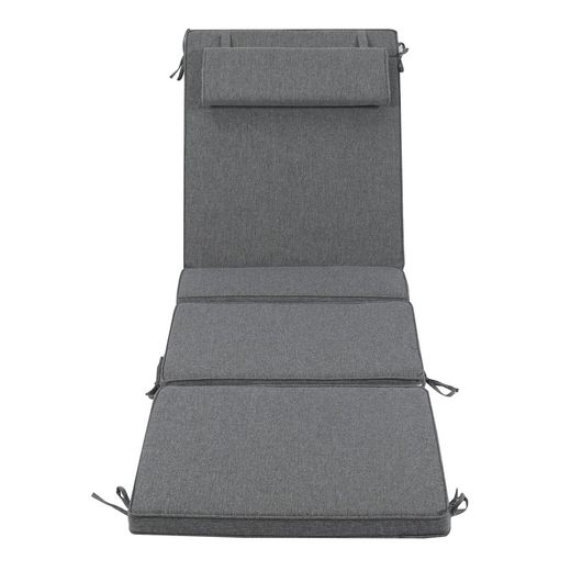 Coussin pour transat Mati en tissu oléfine gris foncé, 50 x 51 - 40 - 20 - 70 x 5 cm | Mooma Confort