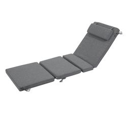 Coussin pour transat Mati en tissu oléfine gris foncé, 50 x 51 - 40 - 20 - 70 x 5 cm | Mooma Confort