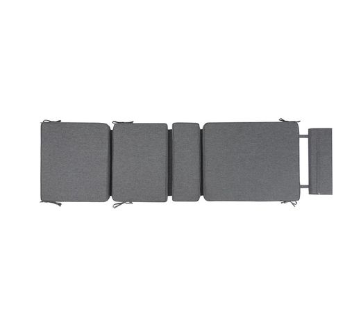 Coussin pour transat Mati en tissu oléfine gris foncé, 50 x 51 - 40 - 20 - 70 x 5 cm | Mooma Confort