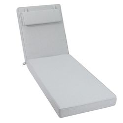 Poduszka na leżak Roxas z jasnoszarej tkaniny olefinowej, 59 x 72 - 117 x 10 cm | Komfort Moomy