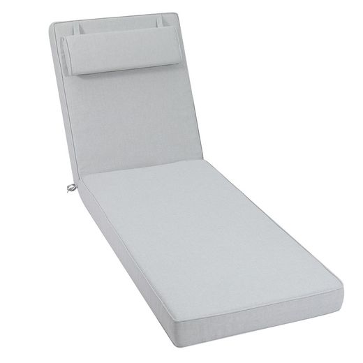 Poduszka na leżak Roxas z jasnoszarej tkaniny olefinowej, 59 x 72 - 117 x 10 cm | Komfort Moomy